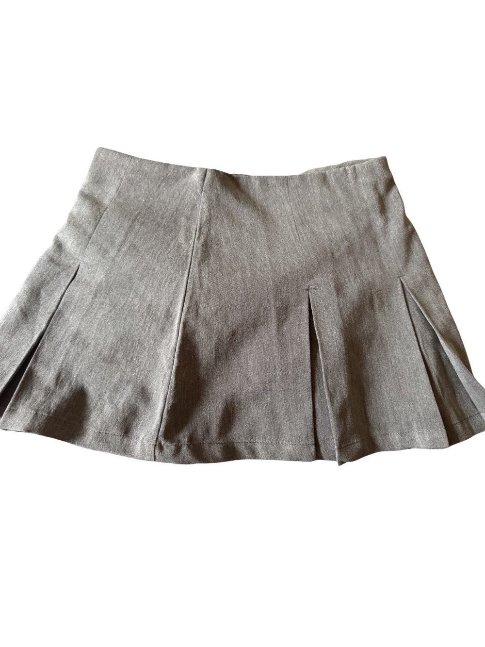 Gray Pleated A-Line Women's Skirt